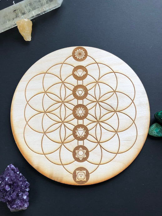 Flower of Life & Chakra Crystal Grid